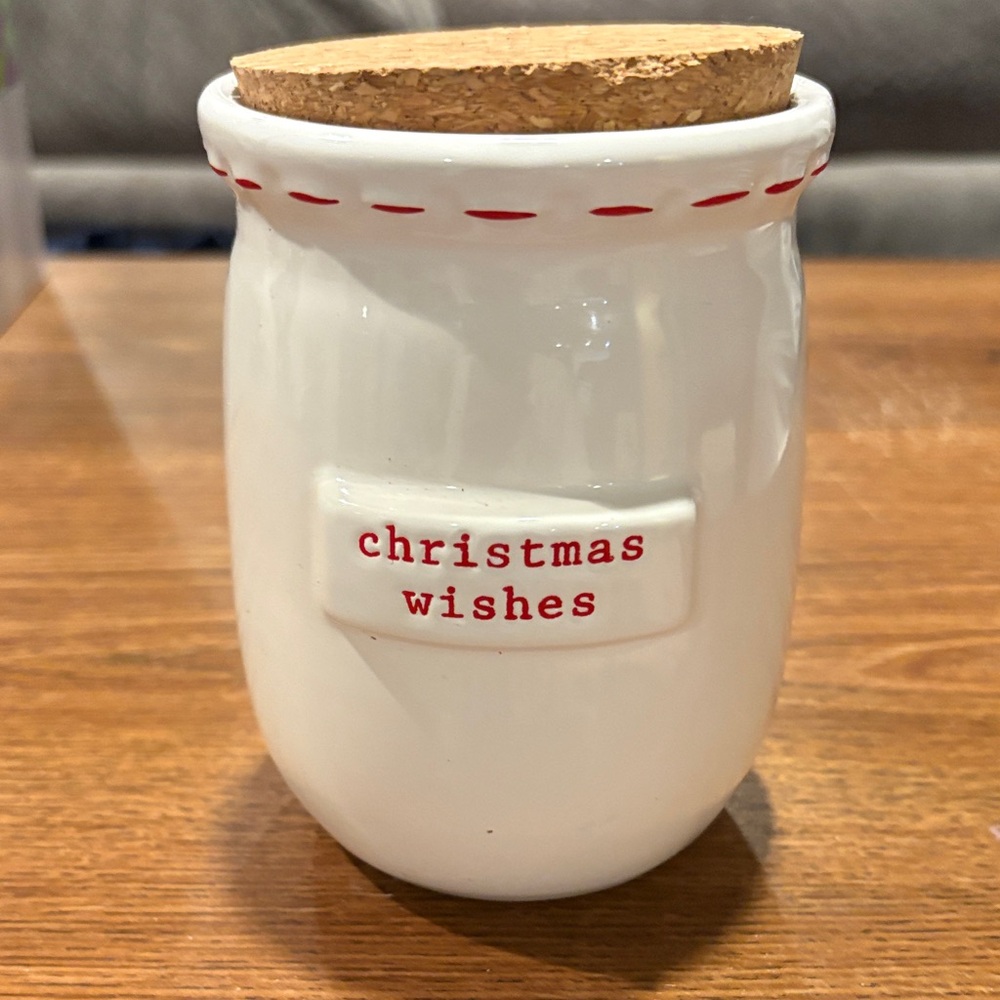 Mud Pie White Christmas Wishes Jar